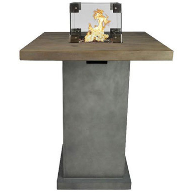 Zeus standing table with gas fire in concrete look